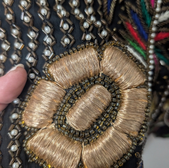 Vintage Hand Beaded Silk Jacket- Perfect For NFR - Picture 3 of 9